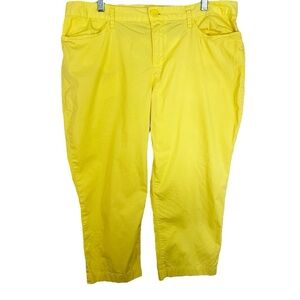🌸Old Navy Classic Rise Yellow Capri Pants- Size 14